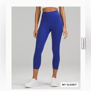 Lululemon Base Pace High Rise 23” Crop in Psychic Blue Size 8